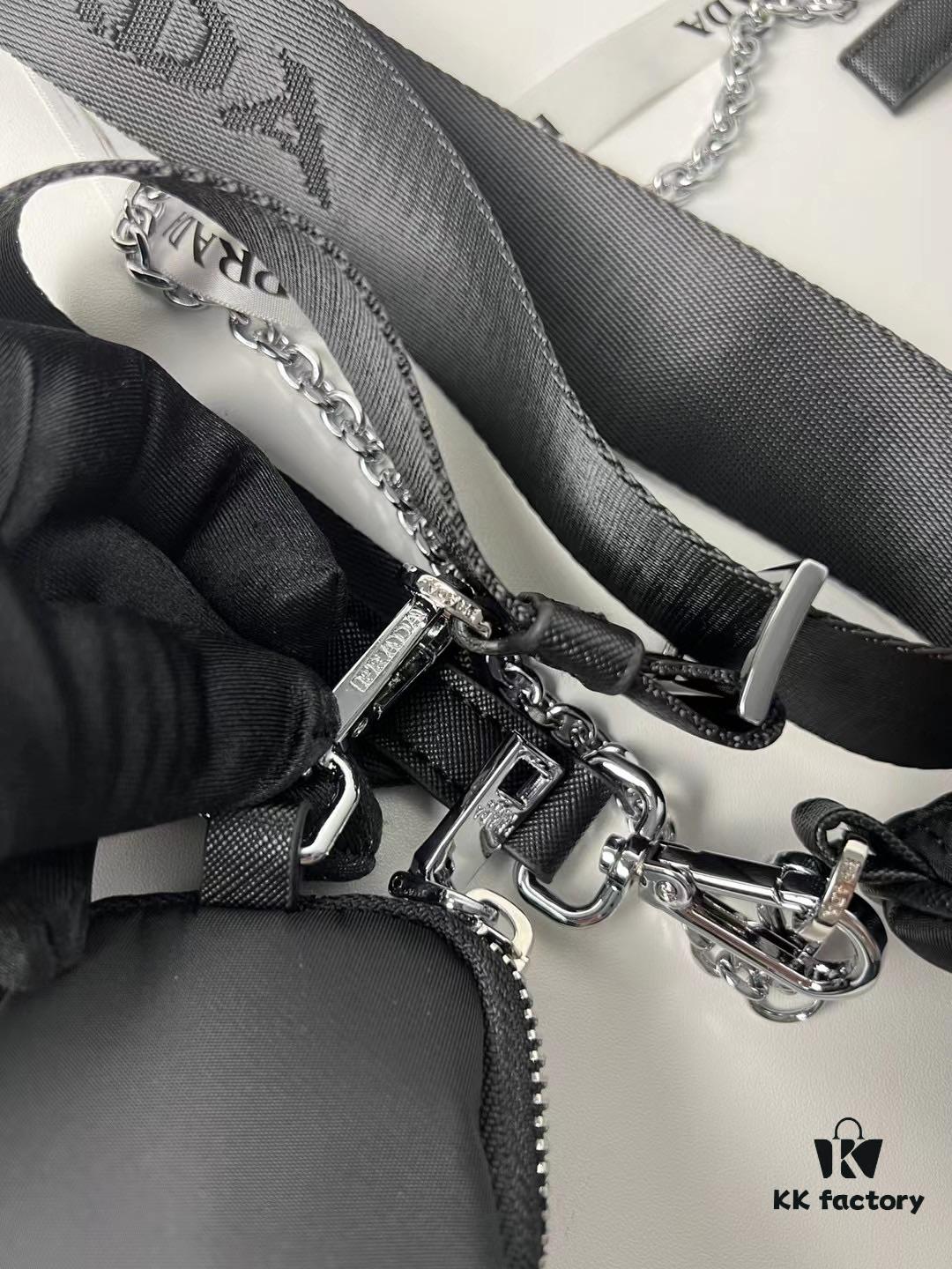 PRADA Imported Parachute Fabric with Leather Trim