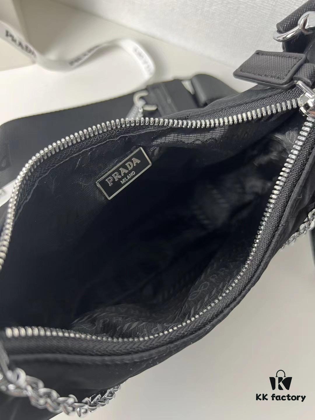 PRADA Imported Parachute Fabric with Leather Trim