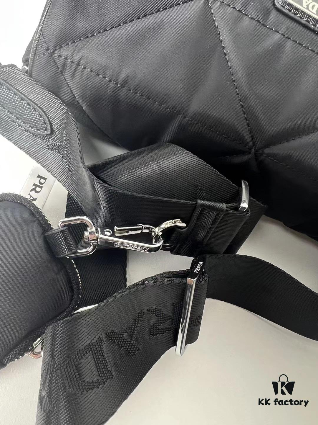 PRADA Imported Parachute Fabric with Leather Trim