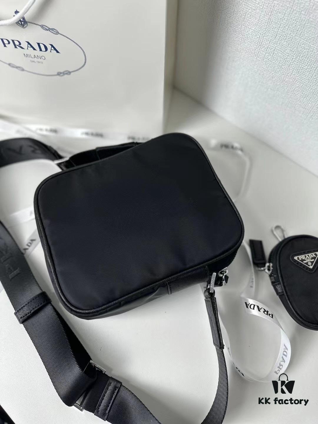 PRADA Imported Parachute Fabric with Leather Trim