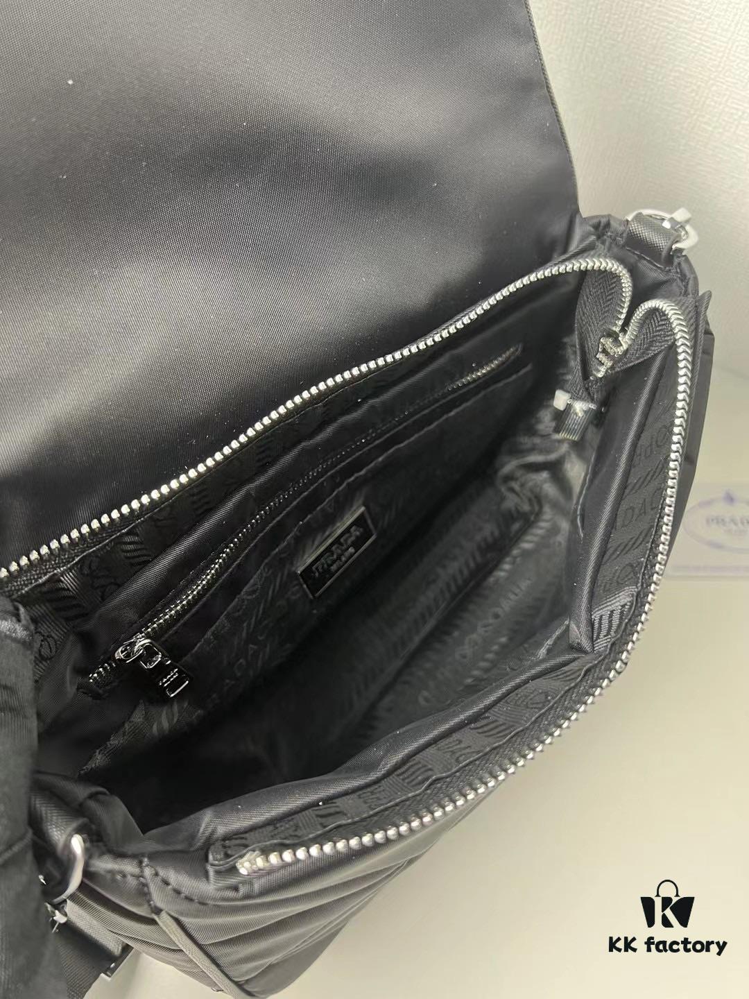 PRADA Imported Parachute Fabric with Leather Trim