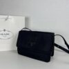PRADA Small Size Genuine Leather Trim Imported Parachute Fabric Bag