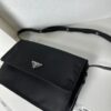 PRADA Small Size Genuine Leather Trim Imported Parachute Fabric Bag