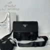 PRADA Genuine Leather Trimmed Imported Parachute Fabric Bag