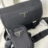 PRADA Genuine Leather Trimmed Imported Parachute Fabric Bag