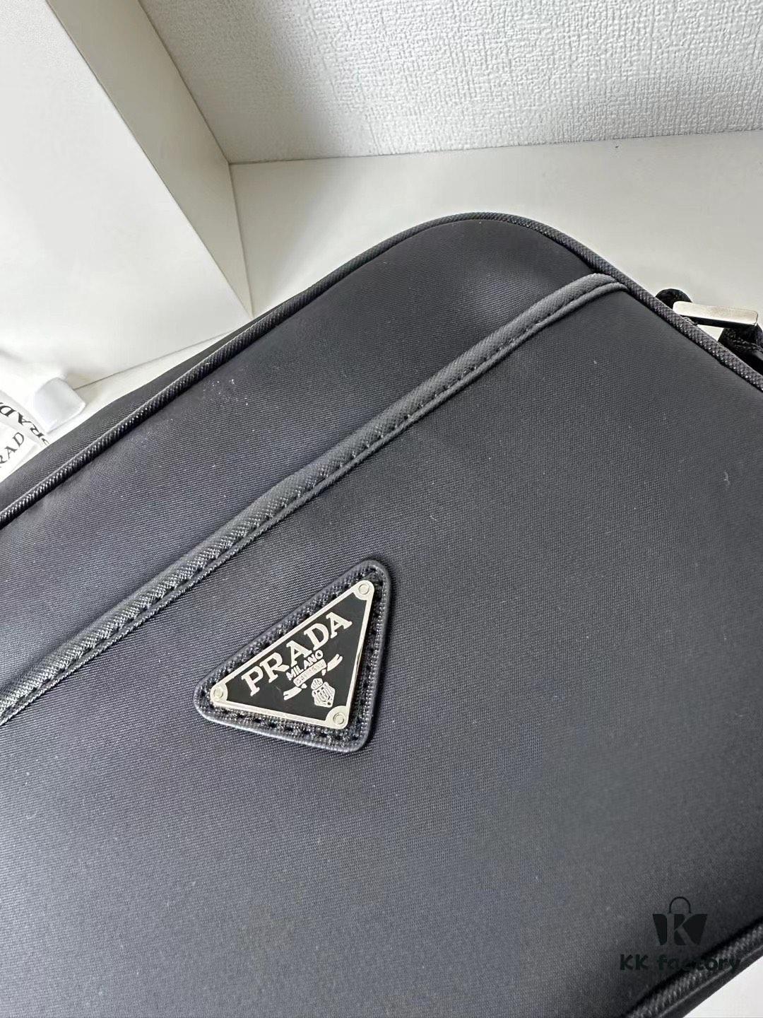 PRADA Imported Parachute Fabric with Leather Trimming