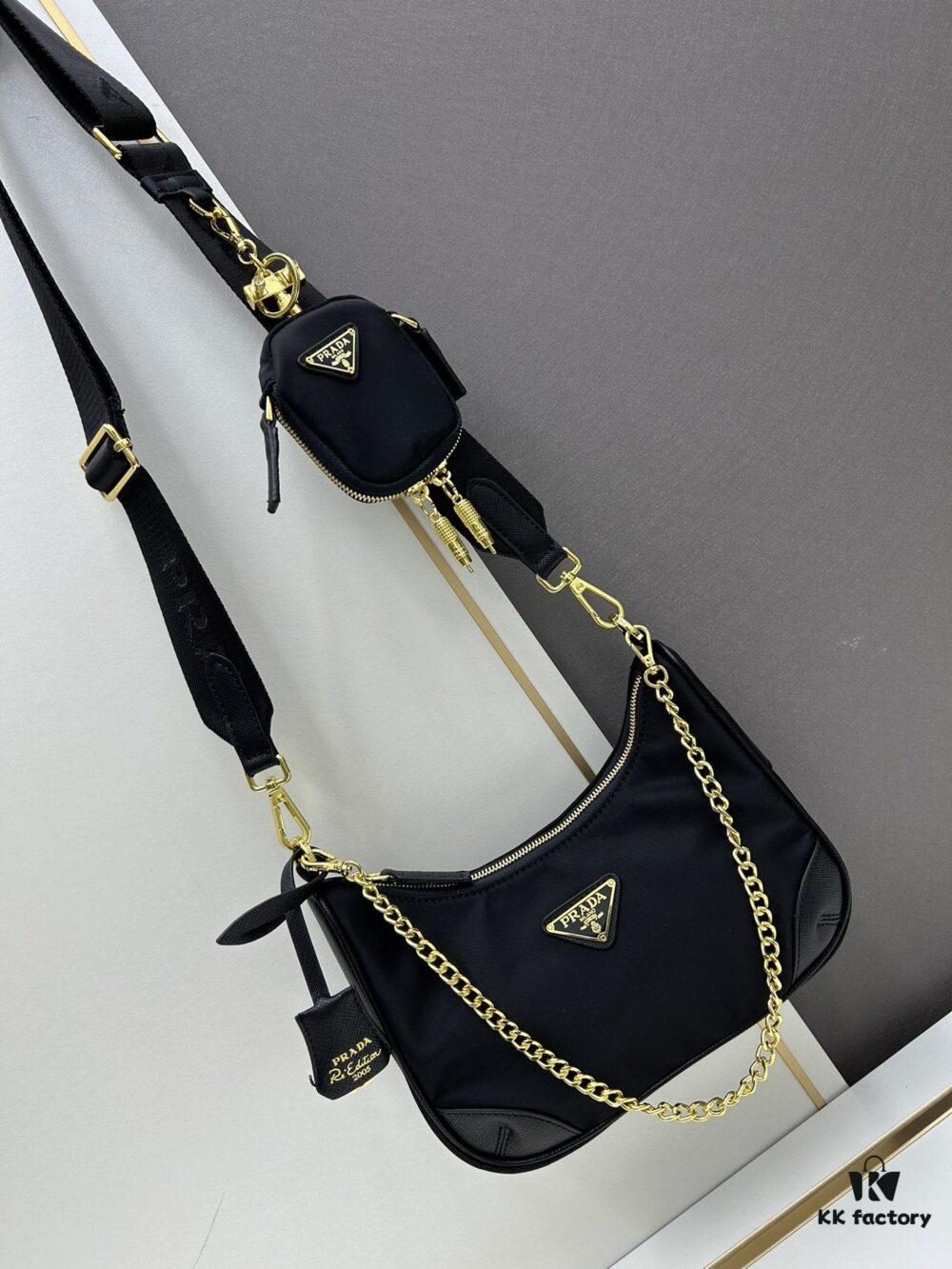 PRADA Re-edition 2005 Robot Charm Bag with Box