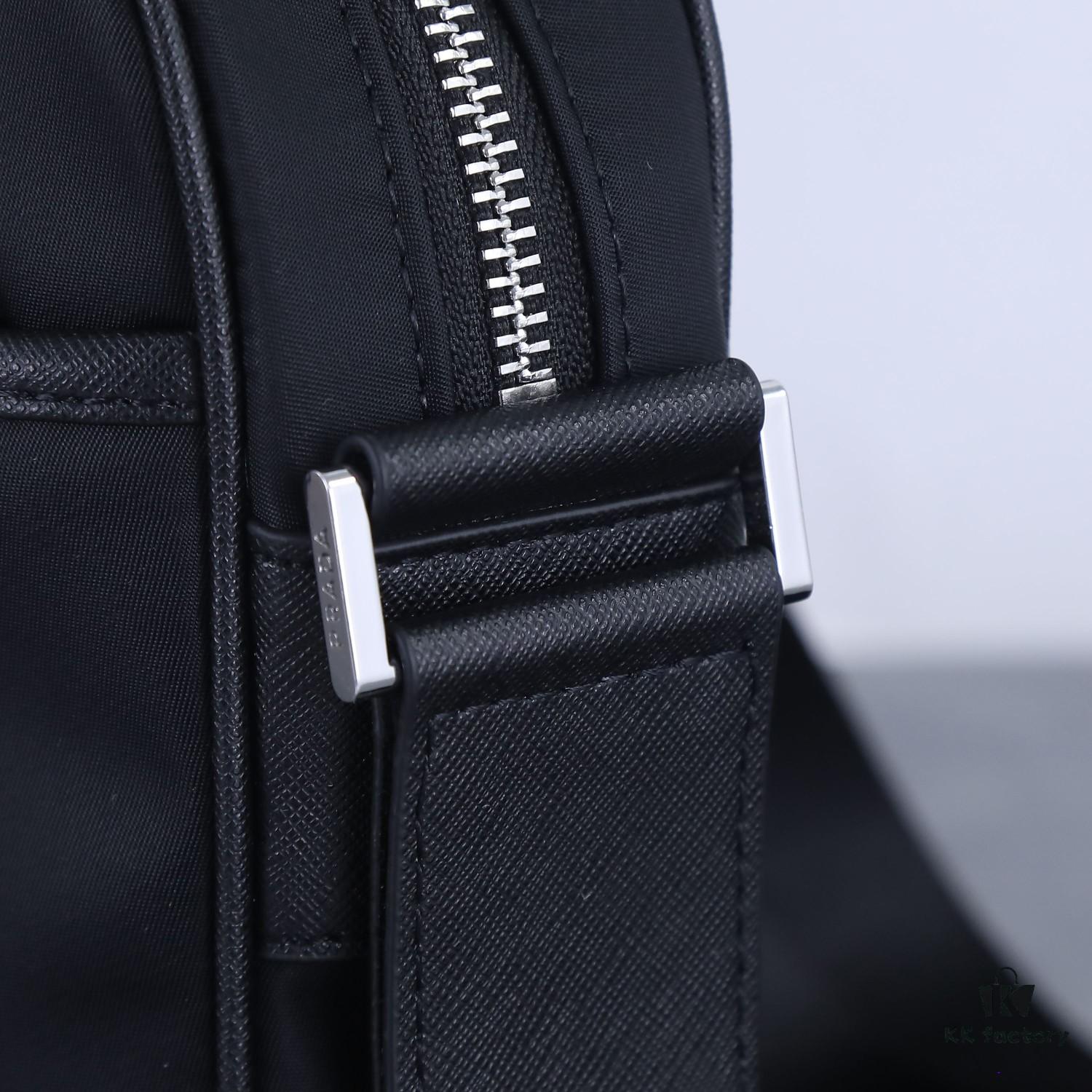 Prada Latest Model! 2VH112 Modern Nylon Crossbody Bag with Detachable Pouch Charm and Spacious Interior Compartment