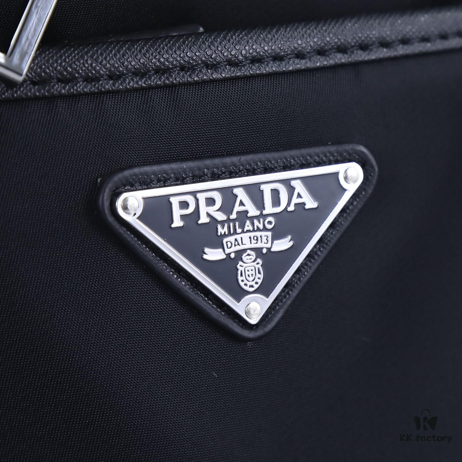 Prada Latest Model! 2VH112 Modern Nylon Crossbody Bag with Detachable Pouch Charm and Spacious Interior Compartment