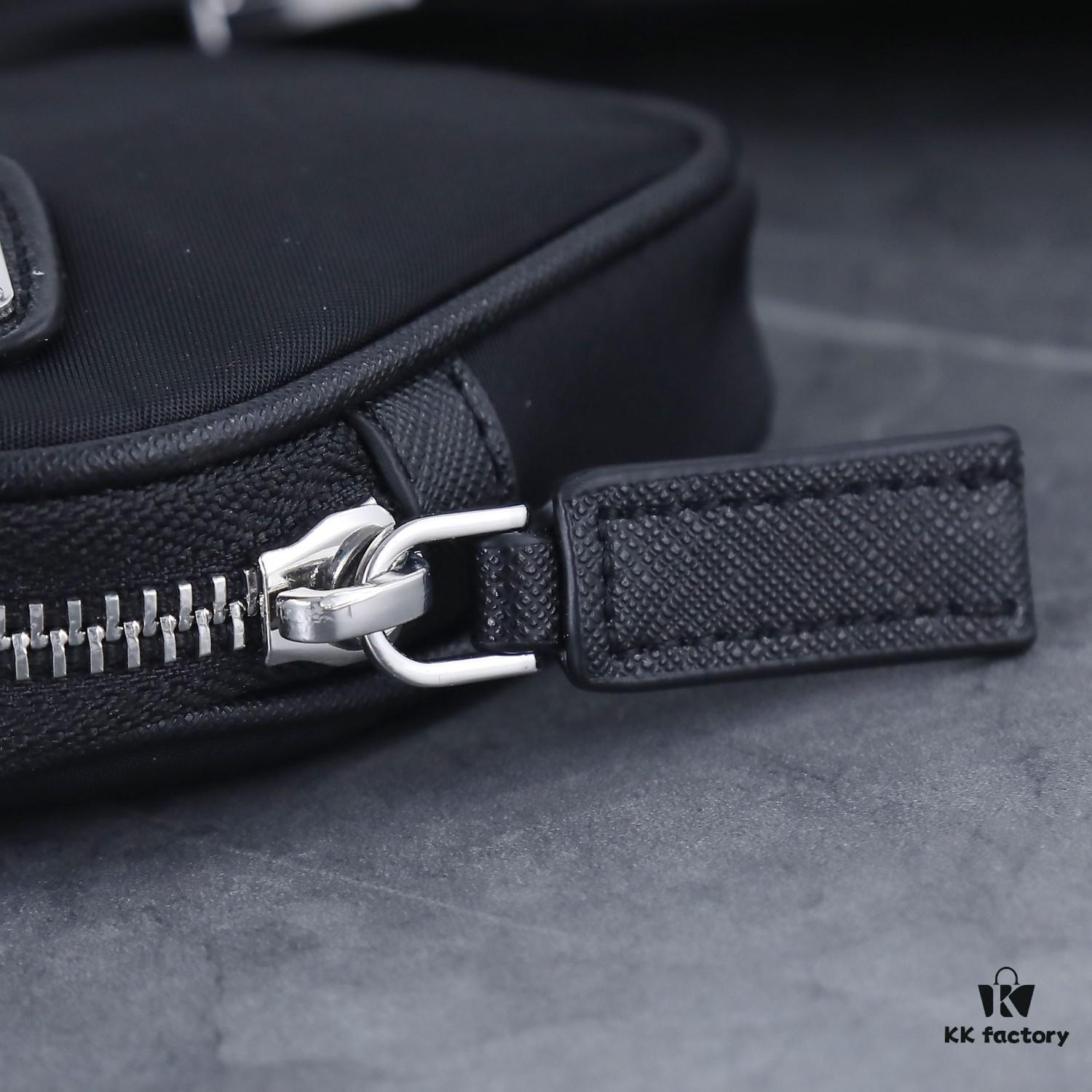 Prada Latest Model! 2VH112 Modern Nylon Crossbody Bag with Detachable Pouch Charm and Spacious Interior Compartment