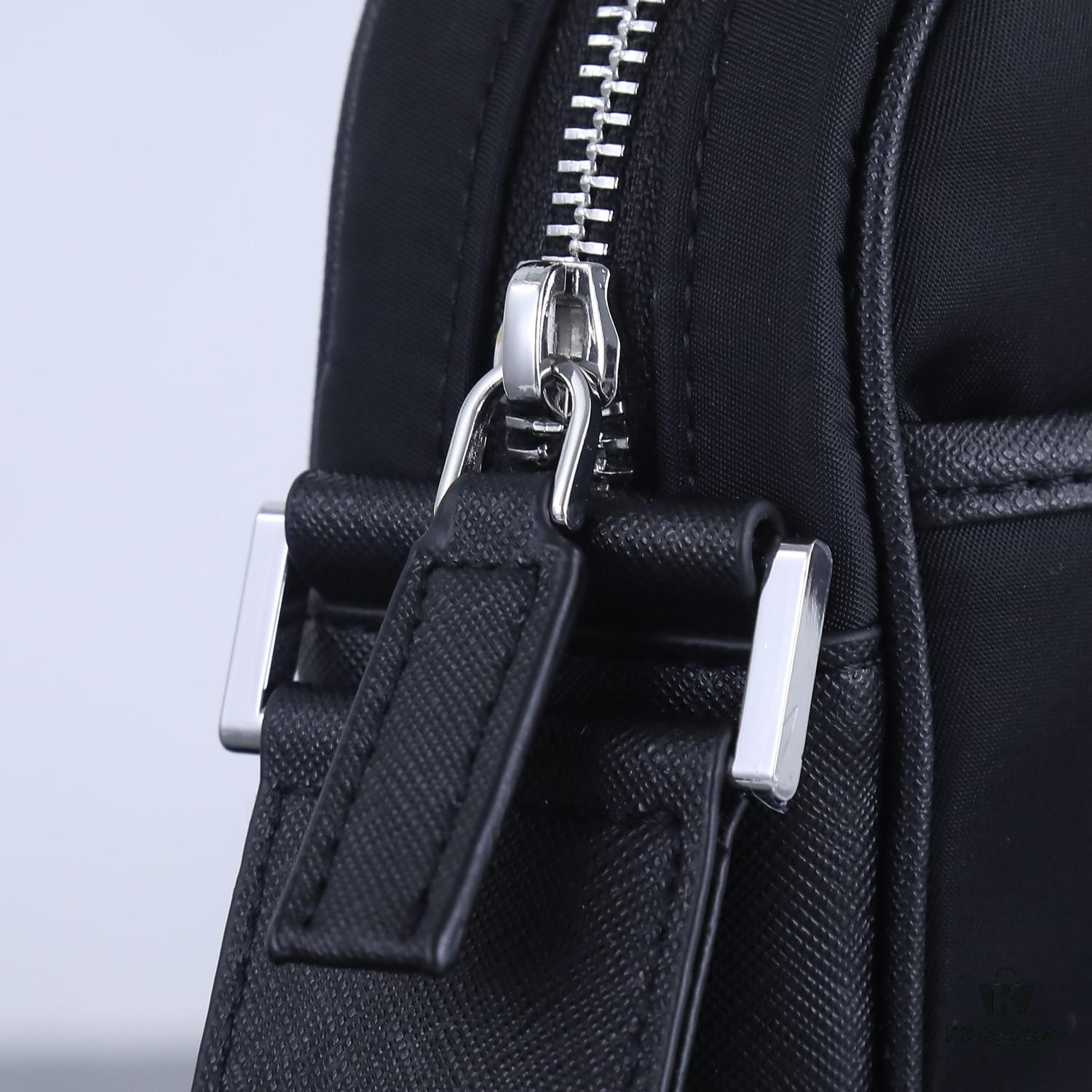 Prada Latest Model! 2VH112 Modern Nylon Crossbody Bag with Detachable Pouch Charm and Spacious Interior Compartment