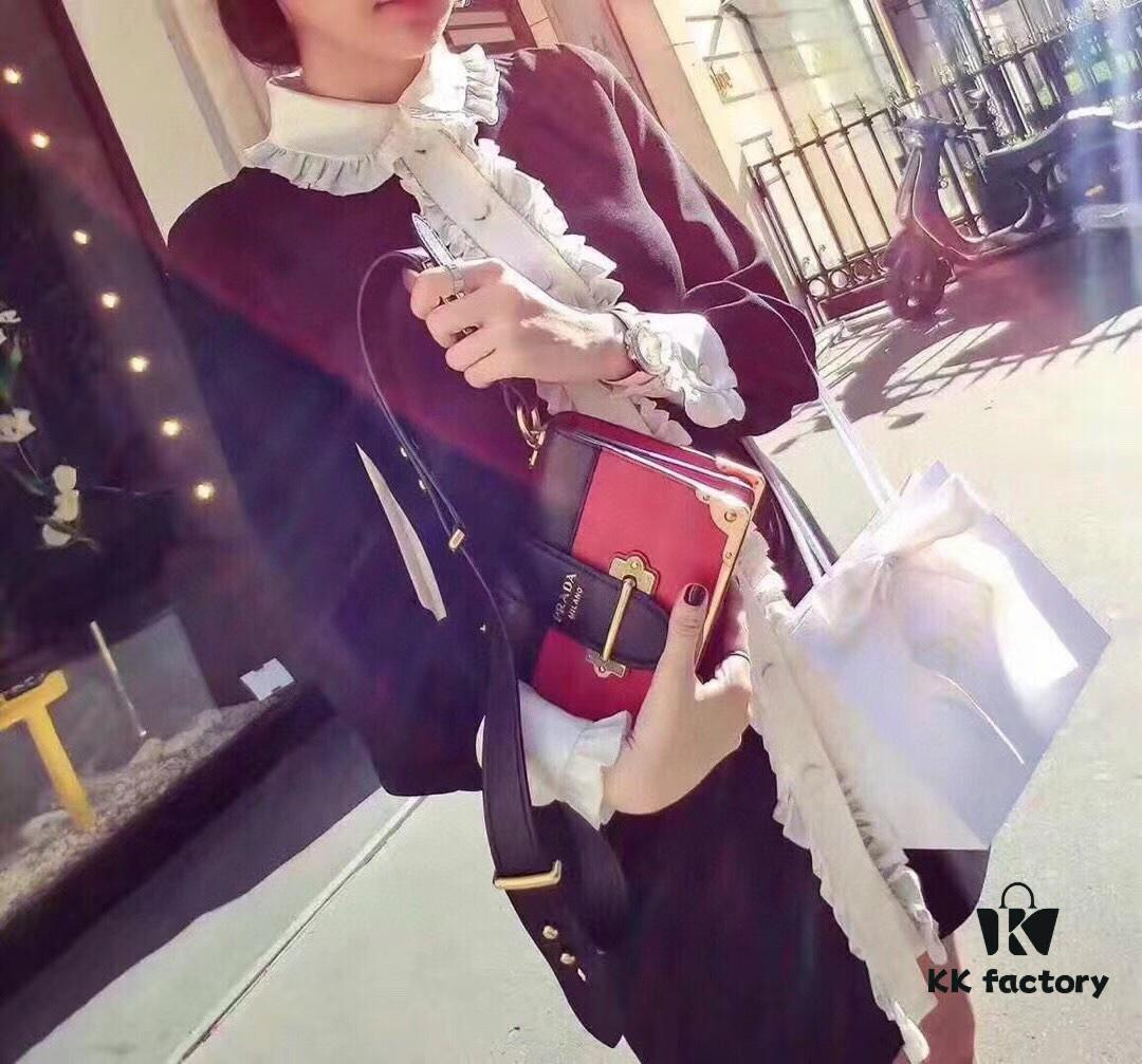 Authentic Top-Quality PRADA Women's Handbag 1BD045 20*14*8CM, Upgraded Hardware, Belgian Calfskin Leather