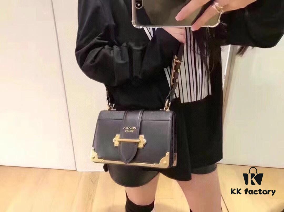 Authentic Top-Quality PRADA Women's Handbag 1BD045 20*14*8CM, Upgraded Hardware, Belgian Calfskin Leather