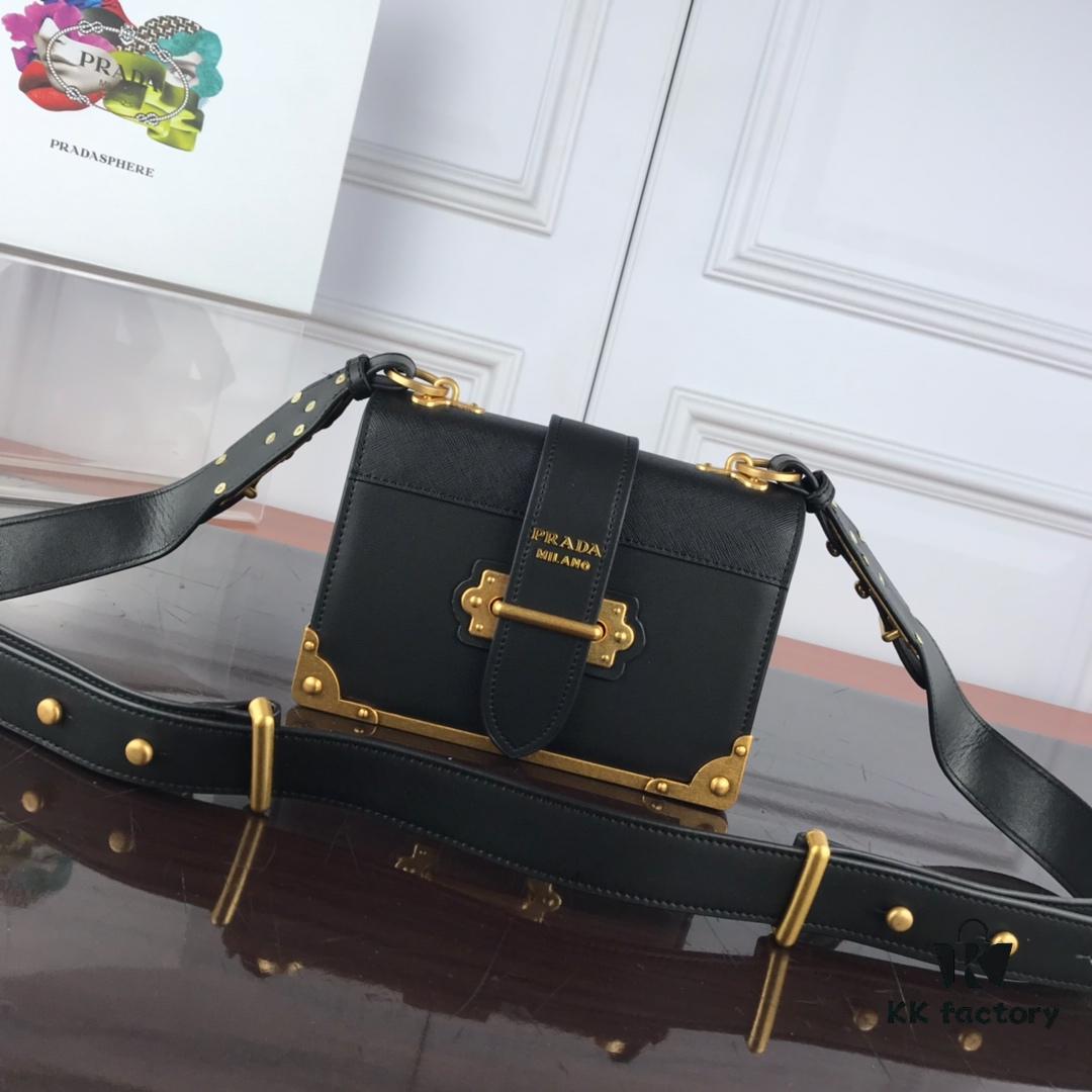 Authentic Top-Quality PRADA Handbag 1BD045 20*14*8CM - Upgraded Hardware, Belgian Calfskin, Full Leather Interior and Exterior