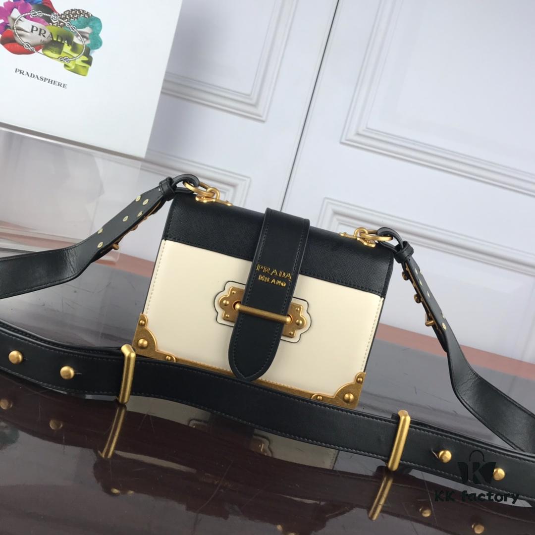 Authentic Top Quality PRADA Handbag 1BD045 20*14*8CM, Premium Calfskin with Vintage Hardware