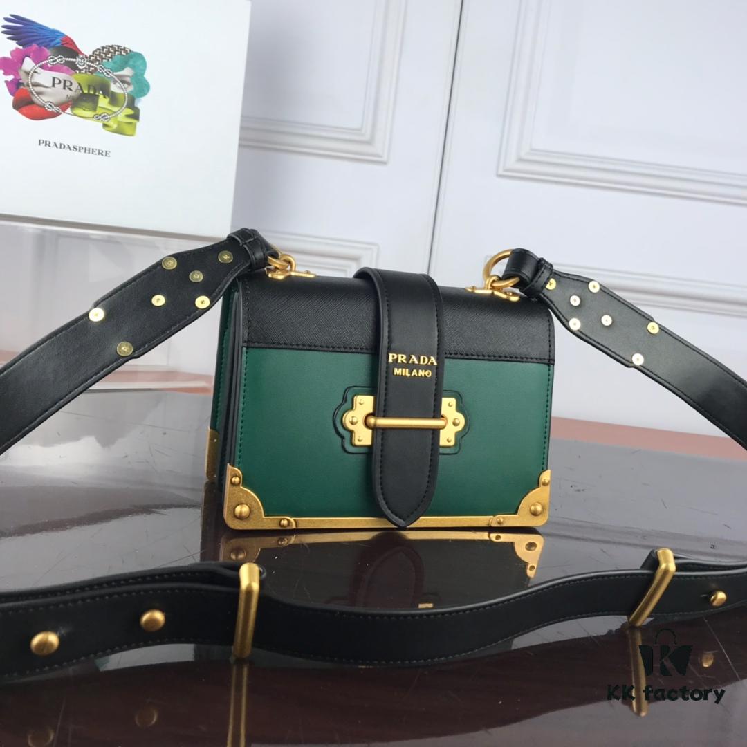 Authentic Top-Quality PRADA Women's Handbag 1BD045 20*14*8CM, Upgraded Hardware, Belgian Calfskin Leather