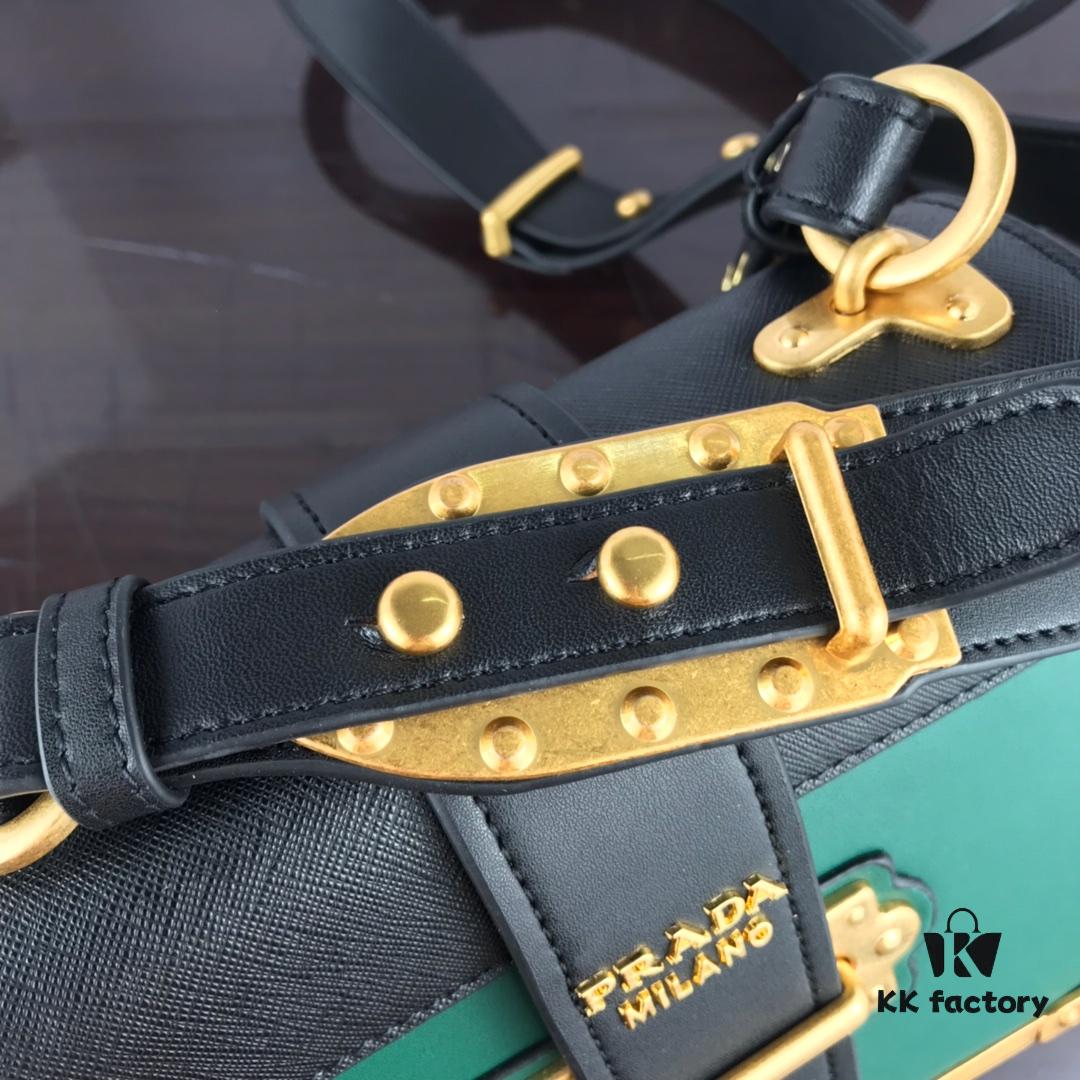 Authentic Top-Quality PRADA Women's Handbag 1BD045 20*14*8CM, Upgraded Hardware, Belgian Calfskin Leather