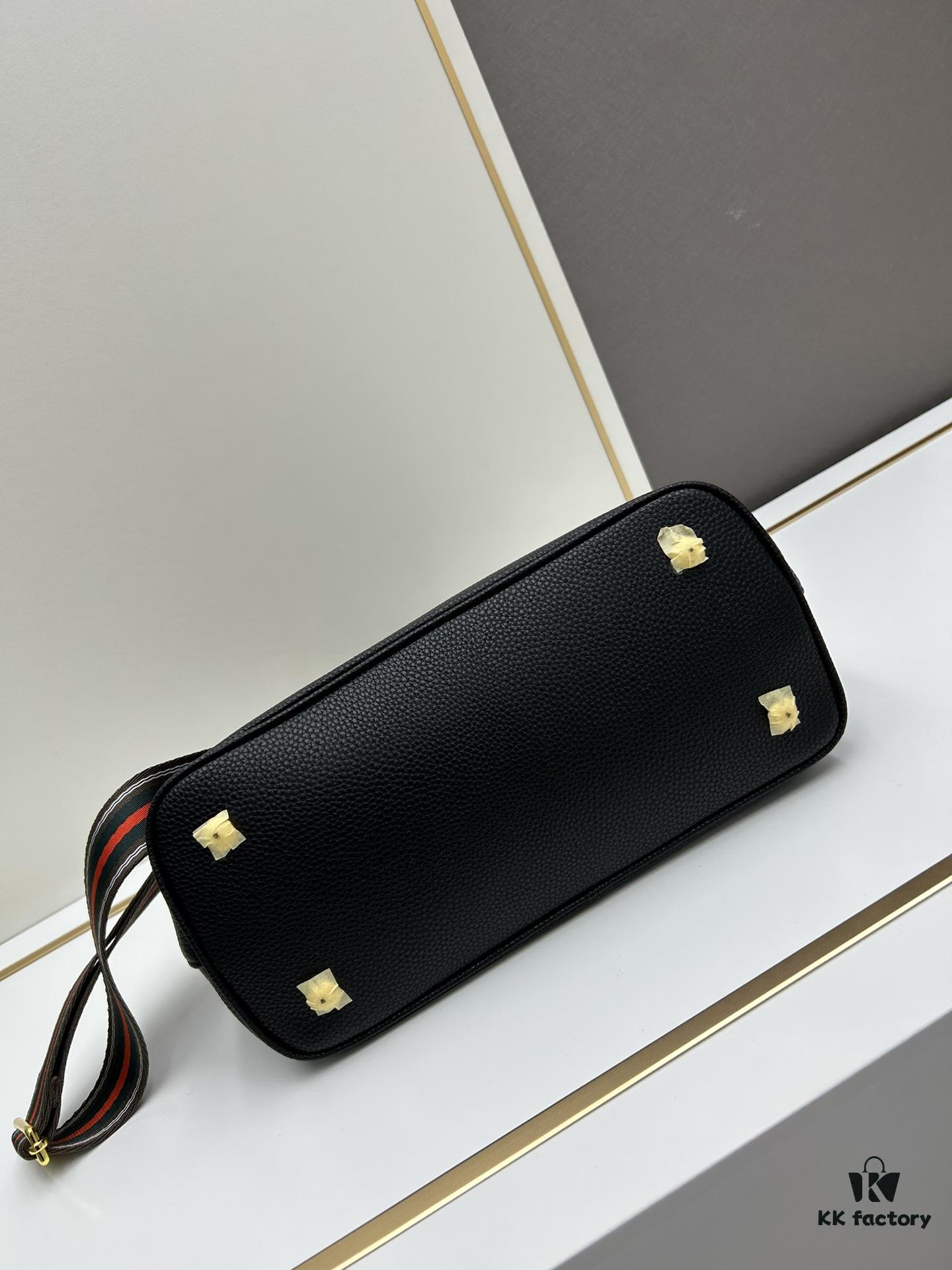 PRADA Vintage Style Large Top Handle Bag - High-Quality Calf Leather, Removable Adjustable Strap, Multiple Carrying Ways