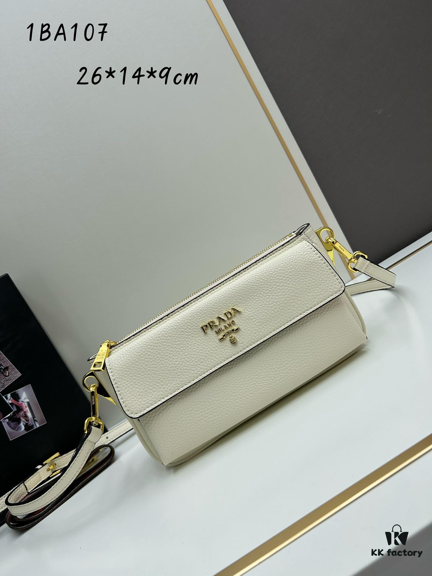 PRADA Flip Zip Champion Edition with Dual Shoulder Straps (Striped Wide Fabric Strap & Extended Leather Shoulder Pad)