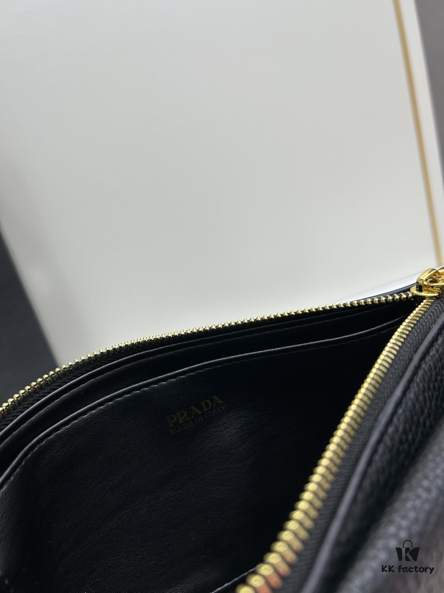 PRADA Flip Zip Champion Edition with Dual Shoulder Straps (Striped Wide Fabric Strap & Extended Leather Shoulder Pad)