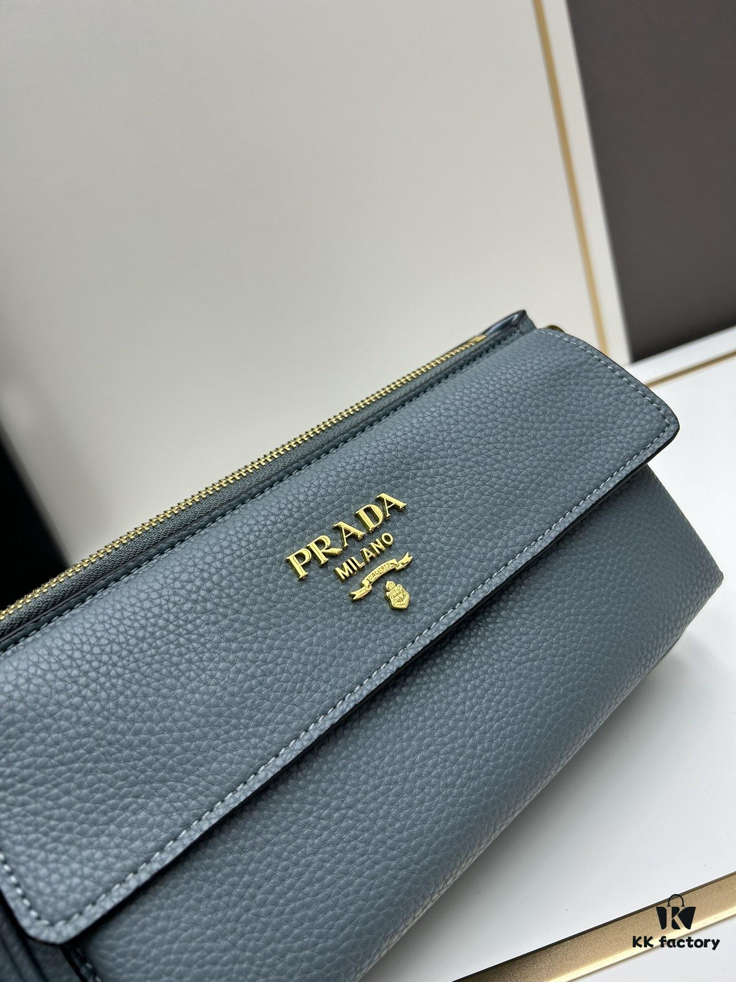 PRADA Flip Zip Champion Edition with Dual Shoulder Straps (Striped Wide Fabric Strap & Extended Leather Shoulder Pad)