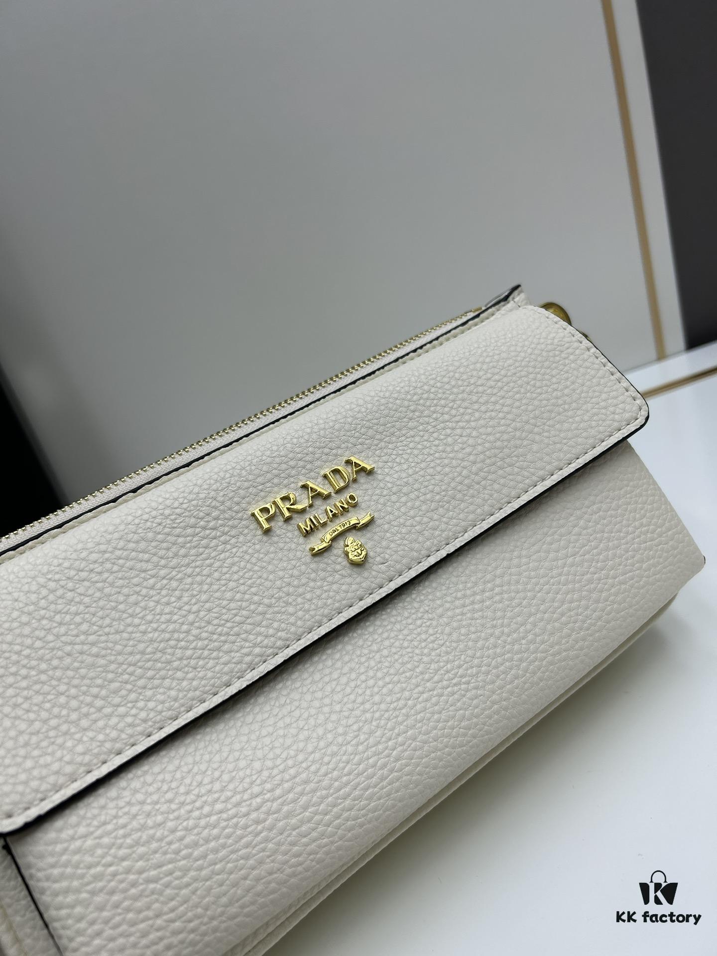 PRADA Flip Zip Champion Edition with Dual Shoulder Straps (Striped Wide Fabric Strap & Extended Leather Strap)