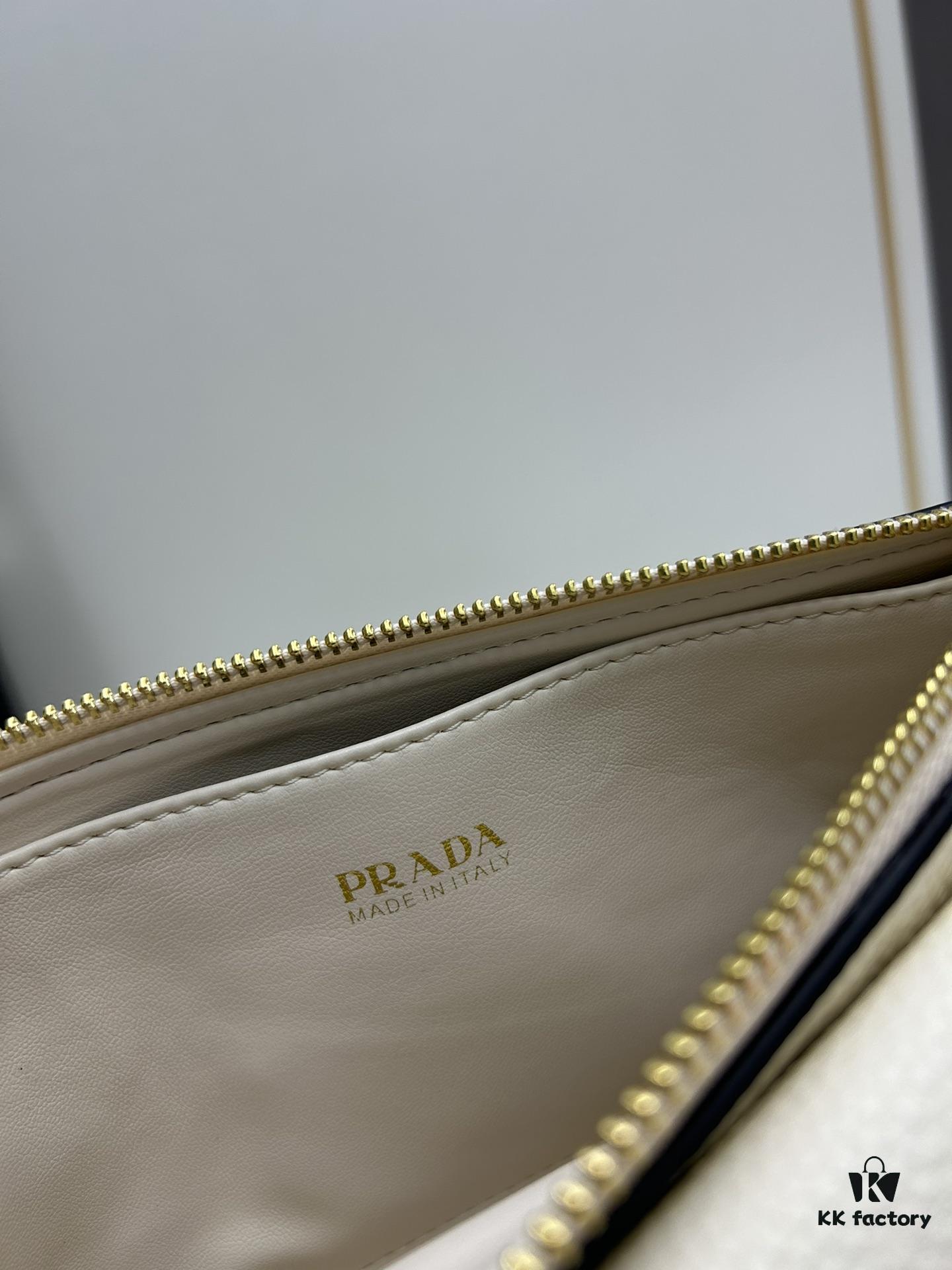 PRADA Flip Zip Champion Edition with Dual Shoulder Straps (Striped Wide Fabric Strap & Extended Leather Strap)