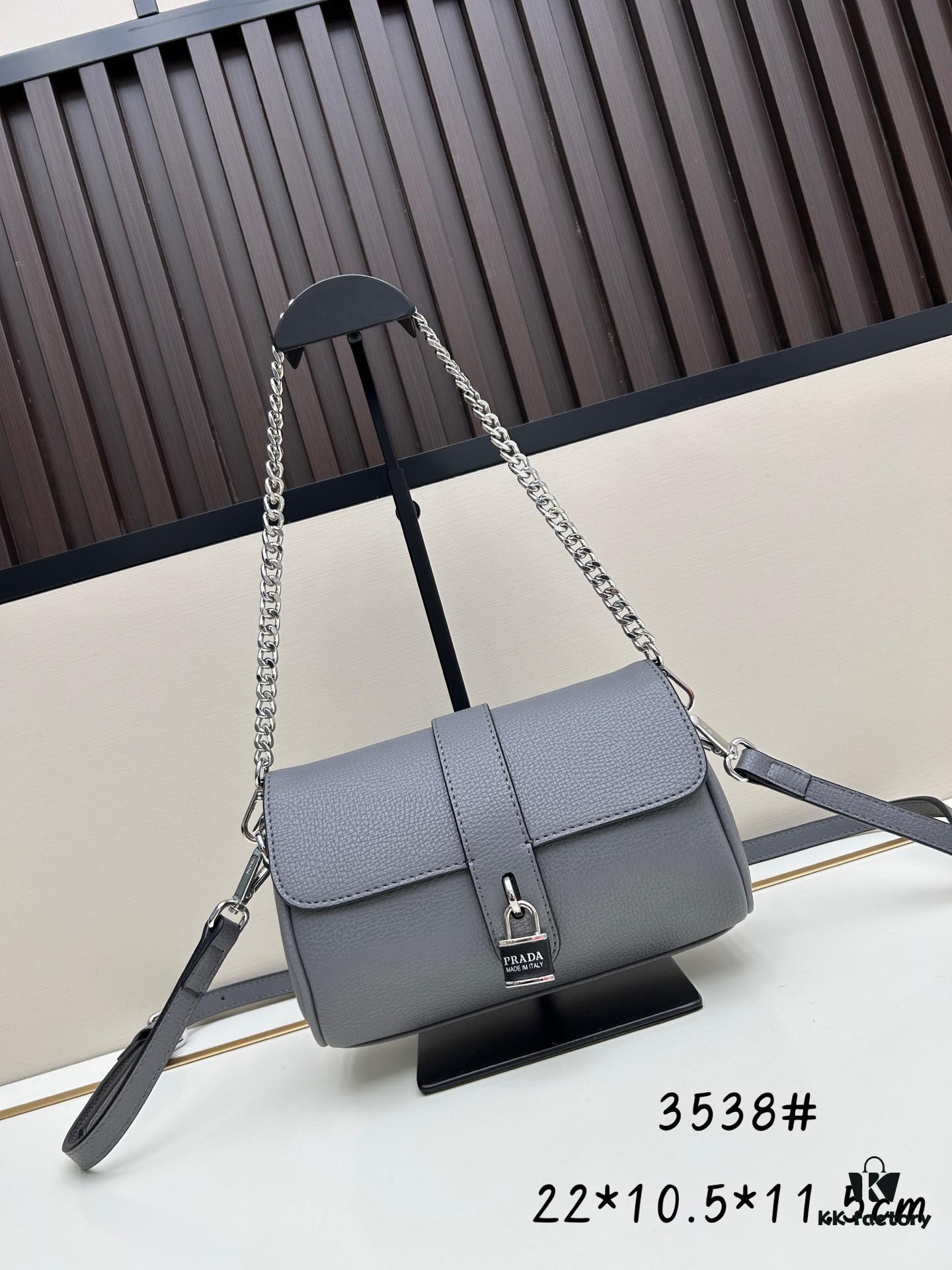 Exclusive Launch - High-Quality Prada-style Lock Clutch Bag | Palm Grain Leather | Adjustable Chain & Shoulder Strap