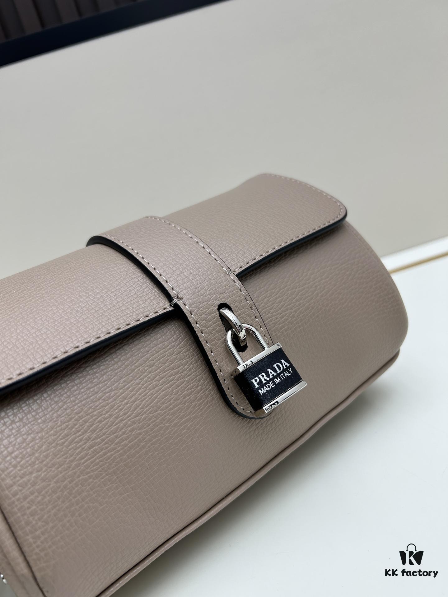 Exclusive Launch - High-Quality Prada-style Lock Bag, Palm Grain Leather, Soft and Durable, Adjustable Chain & Strap