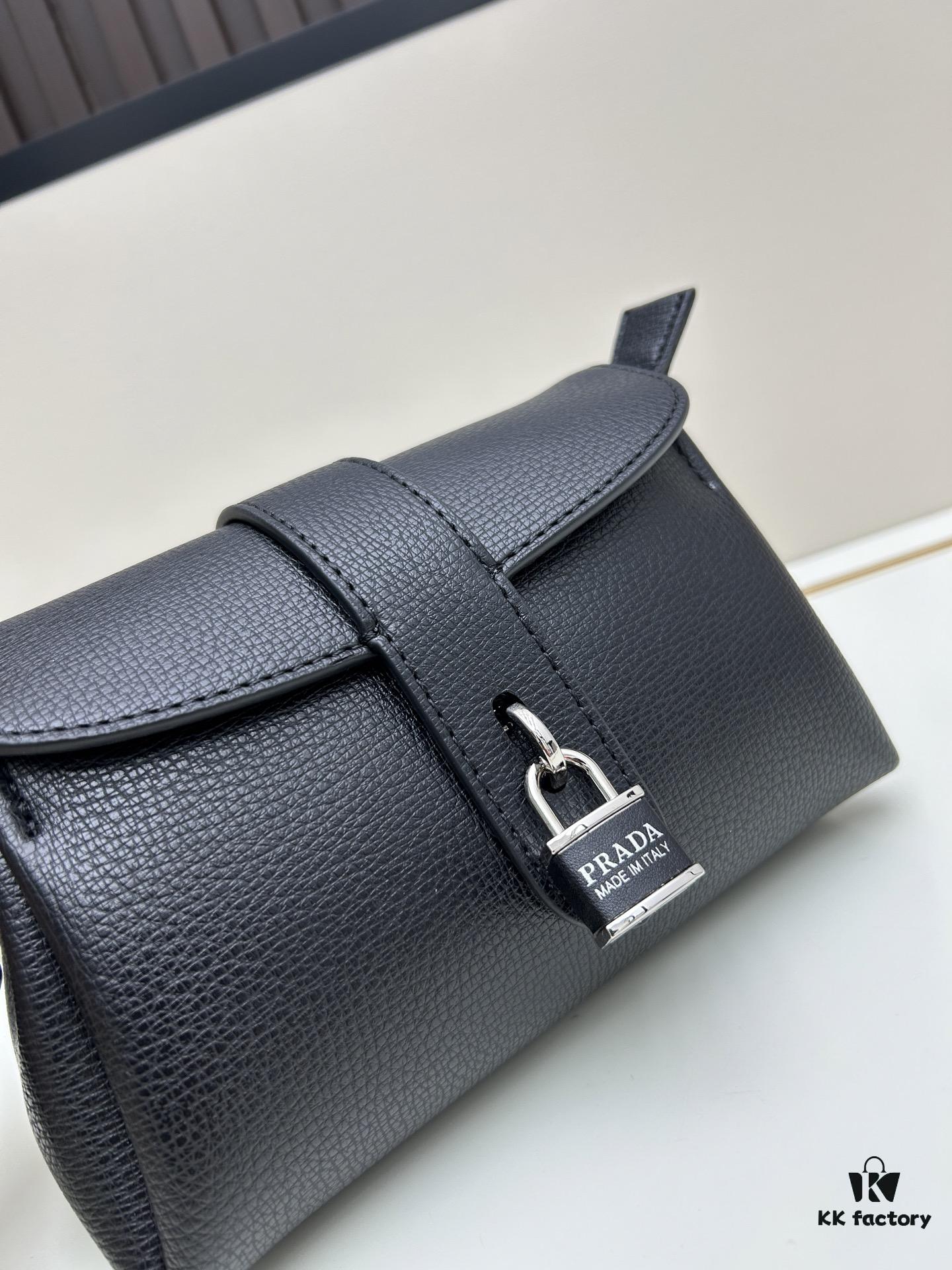 Exclusive Launch - High-Quality Prada-Style Flip Top Bag, Bestselling Clutch with Dual Shoulder Straps, Genuine Deer-Grain Calfskin, 2025 Fashion Trend All-Season Women's Bag