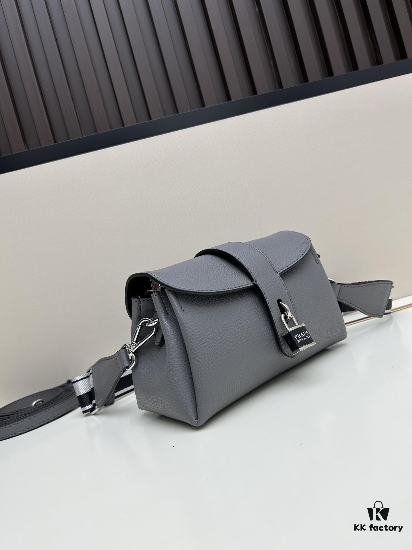 Exclusive Launch - High-Quality Prada-Style Flip Top Bag, Bestselling 2025 Fashion Crossbody with Dual Straps, Genuine Deer-Grain Calfskin