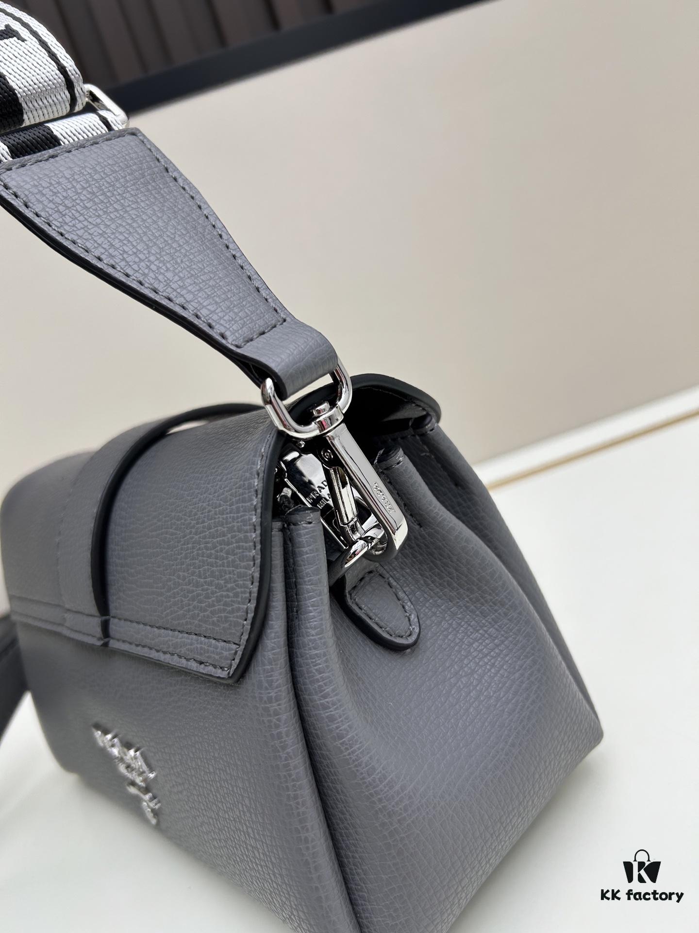 Exclusive Launch - High-Quality Prada-Style Flip Top Bag, Bestselling 2025 Fashion Crossbody with Dual Straps, Genuine Deer-Grain Calfskin