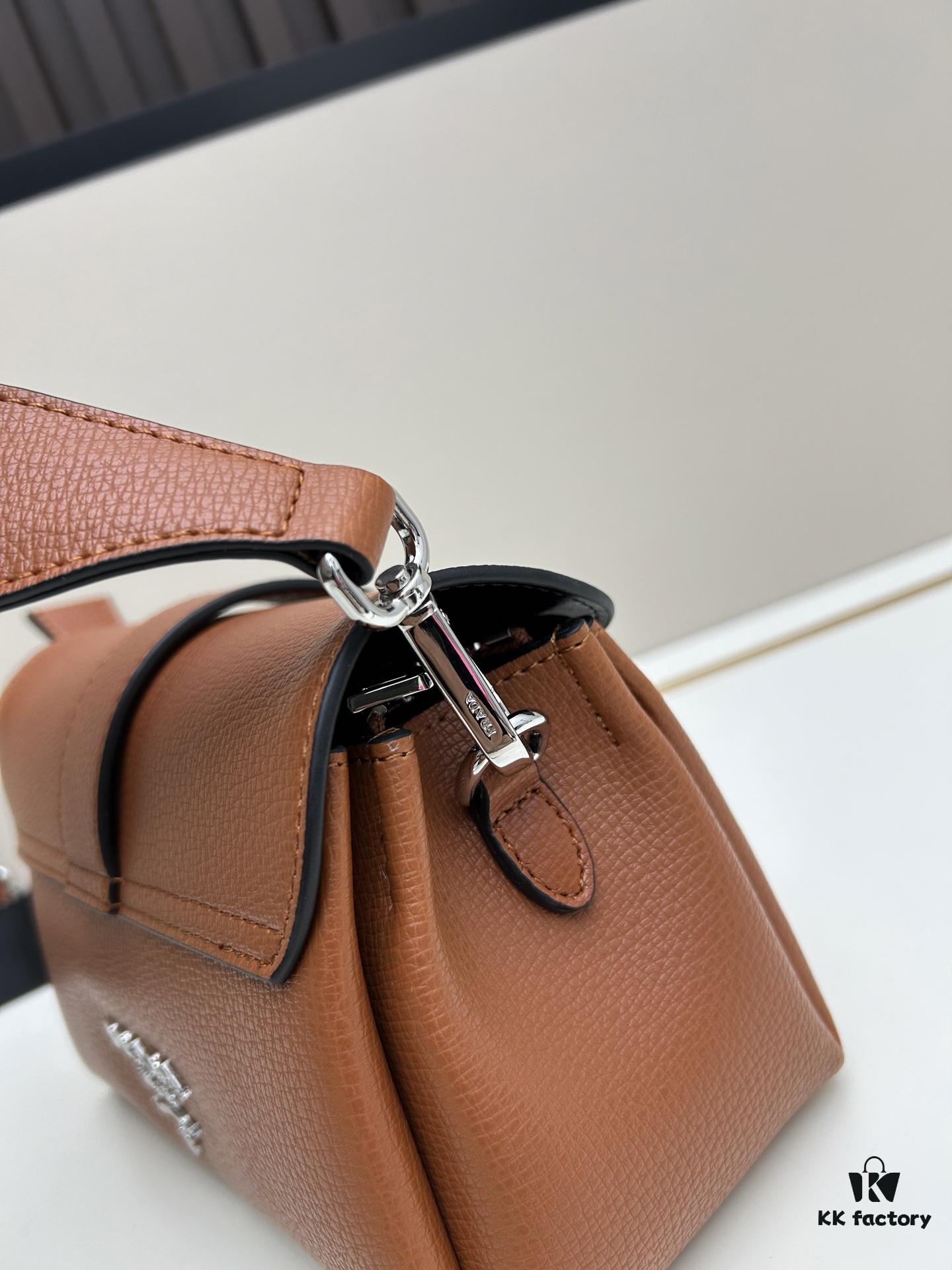 Exclusive Launch - High-Quality Prada-Style Flip Top Bag, Bestselling Flap Design with Dual Shoulder Straps, Genuine Deer-Textured Calfskin, 2025 Fashion All-Season Women's Handbag