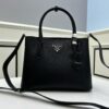 Upgraded Large Size 🌹 PRADA DoubleBag Tote Bag, New Arrival (Large Version), Fine Cracked Calfskin Leather