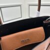Upgraded Large Size 🌹 Prada PRADA New Arrival (Large Version) Fine Peccary Grain Leather DoubleBag Tote