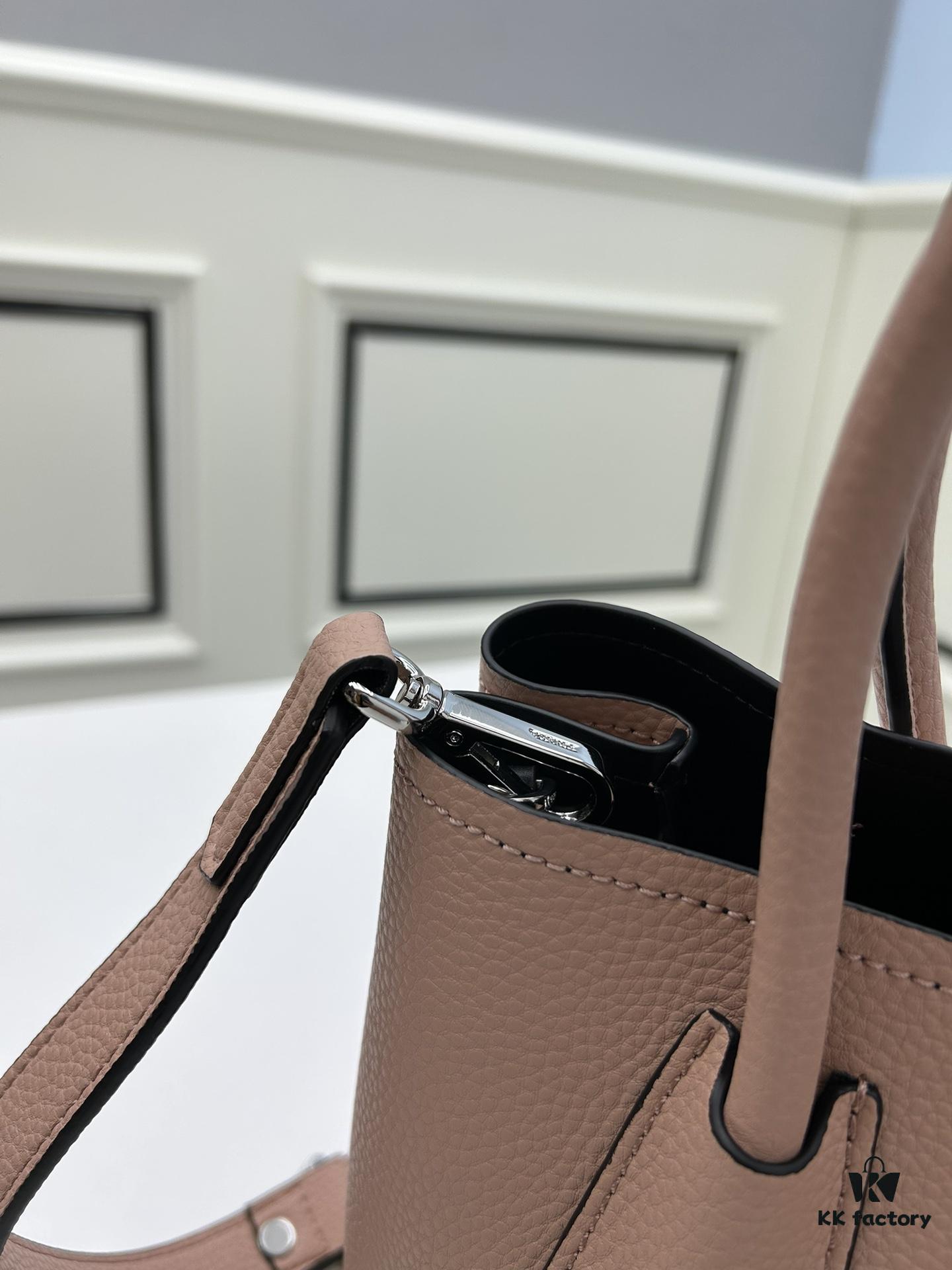 Upgraded Large Size 🌹 Prada PRADA New Arrival (Large Version) Fine Crinkled Leather DoubleBag Tote