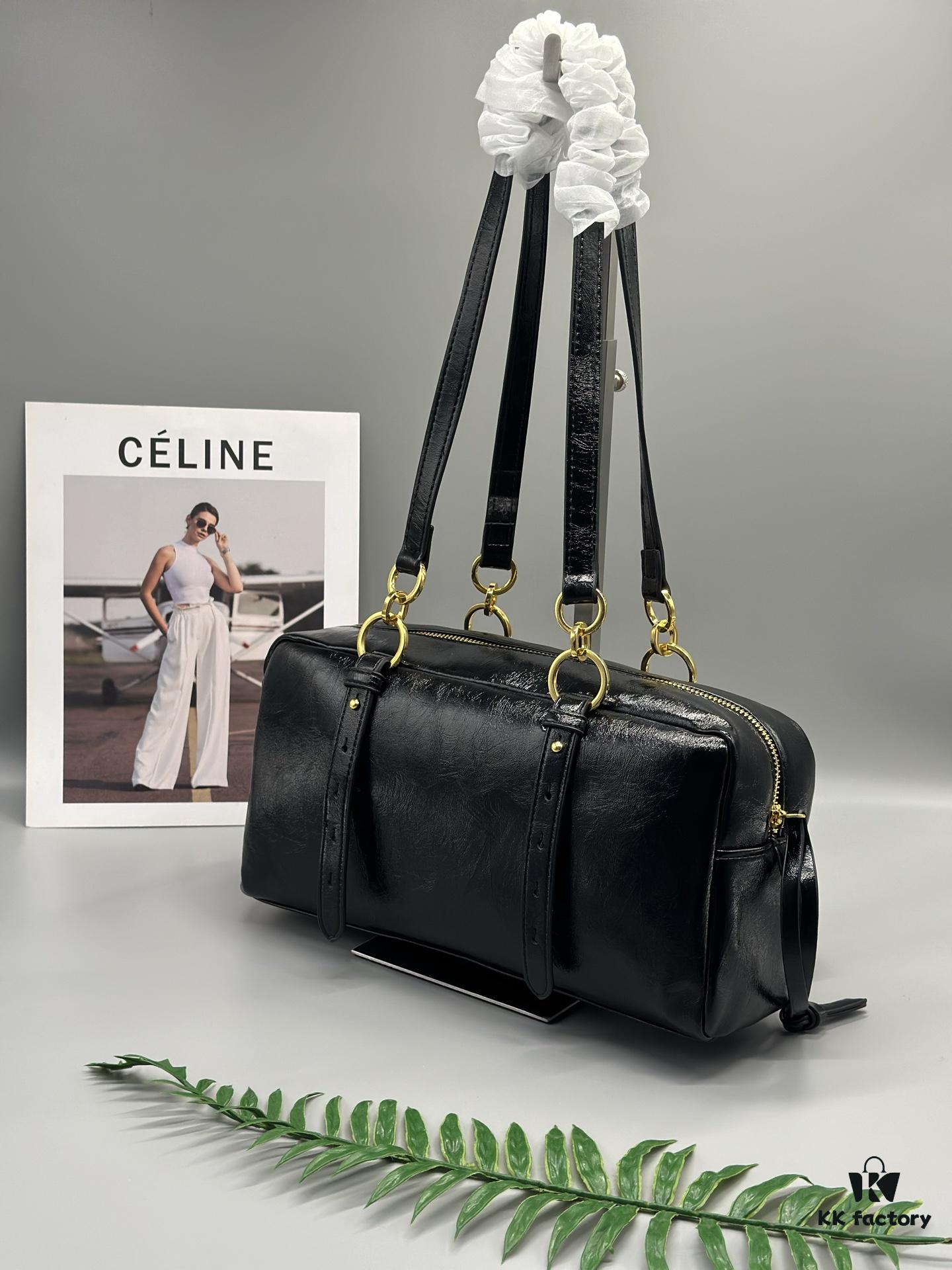 Prada New Dangle Handbag in Oil-Waxed Leather, Top Handle or Shoulder Bag