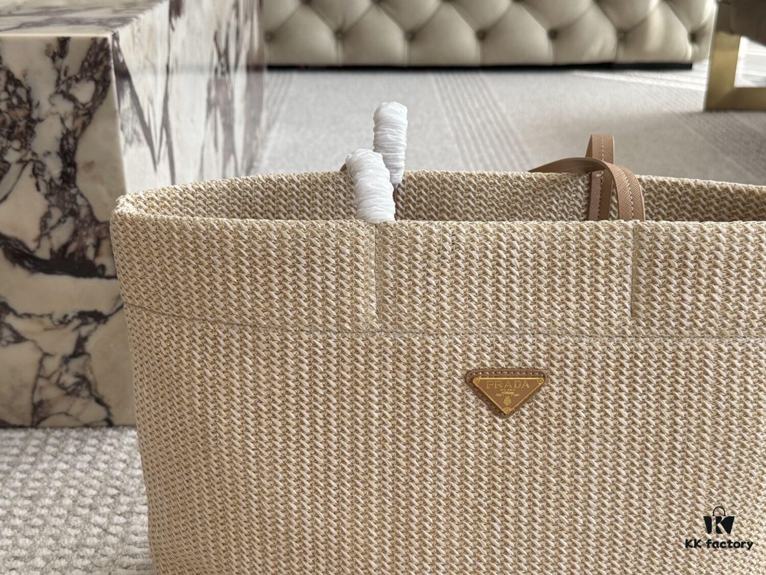 Prada Straw Shopping Bag