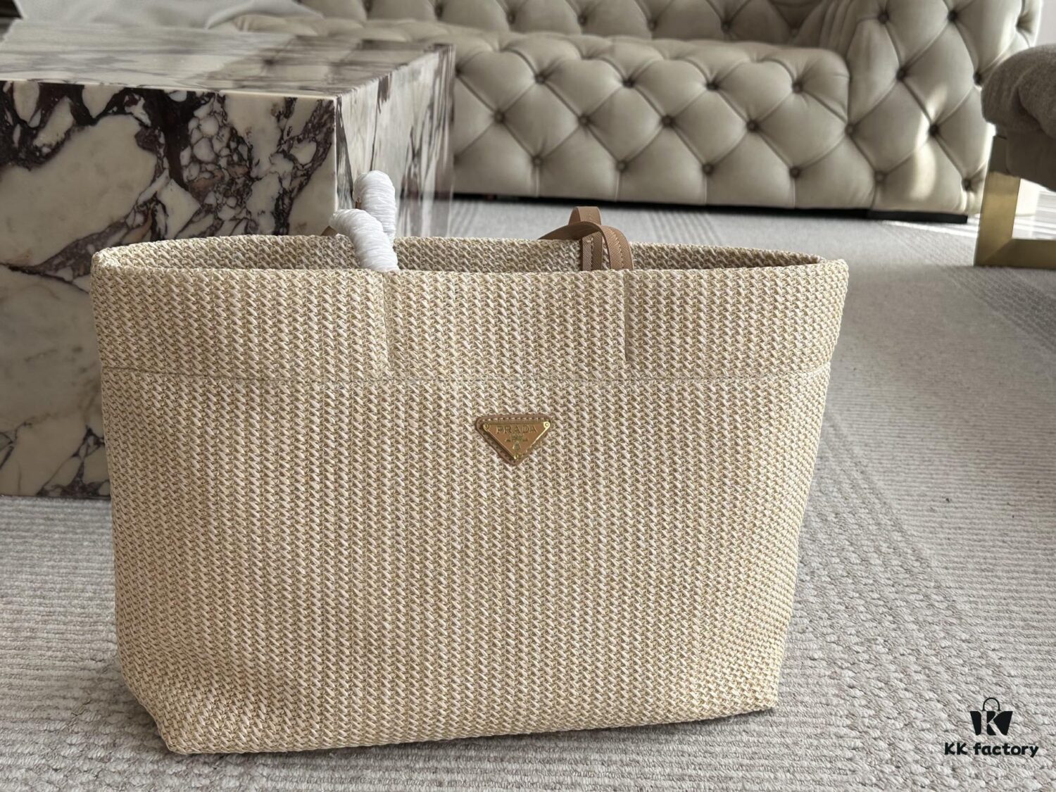 Prada Straw Shopping Bag