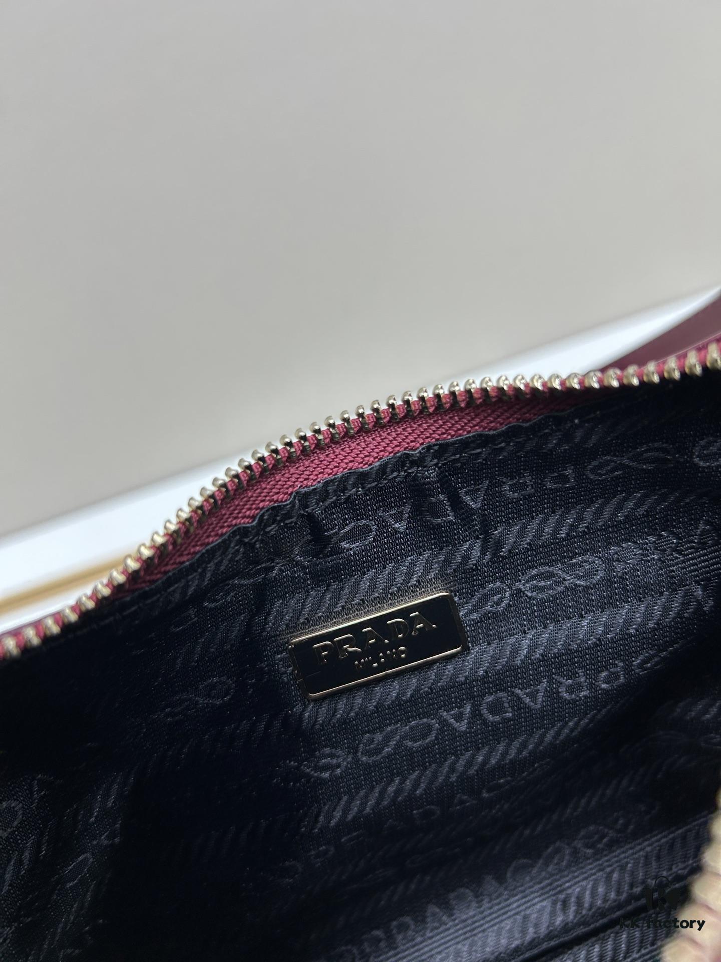 PRADA Re-Edition NaplaK Women's Shoulder or Crossbody Bag in Enamel Leather with Box 🎁