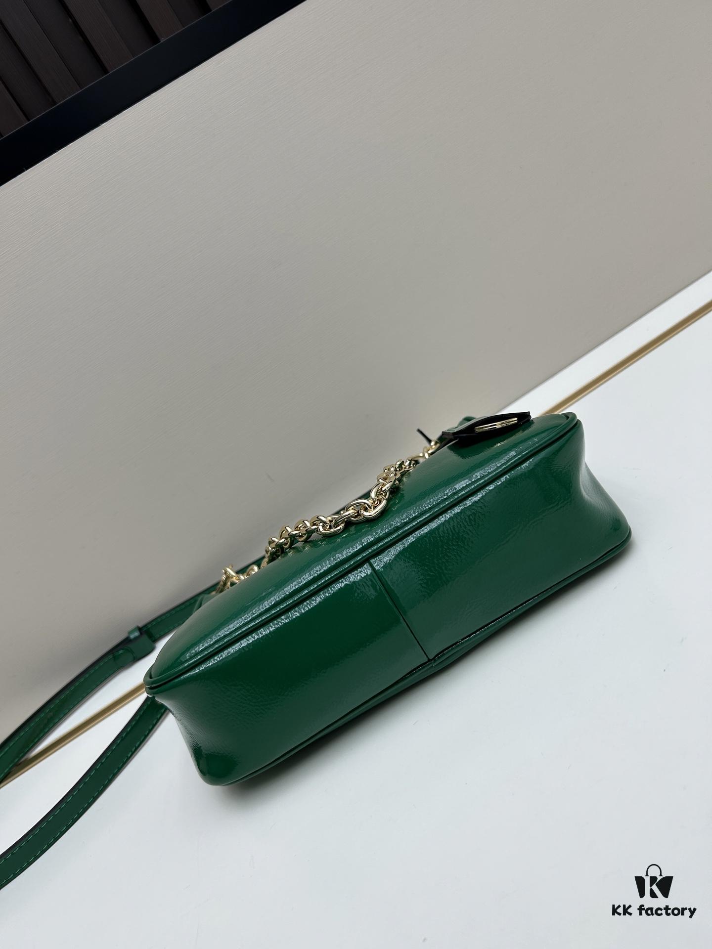 PRADA Re-Edition NaplaK Women's Shoulder or Crossbody Bag in Enamel-Finished Calfskin with Box 🎁