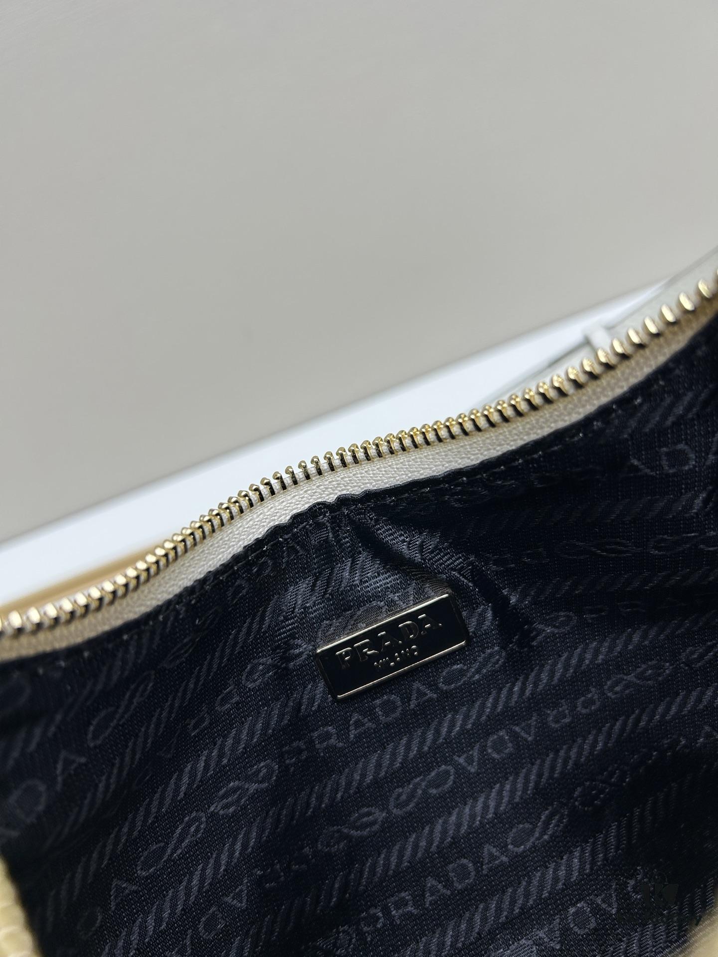 PRADA Re-Edition NaplaK Women's Shoulder or Crossbody Bag in Enamel-Finished Calfskin with Box 🎁