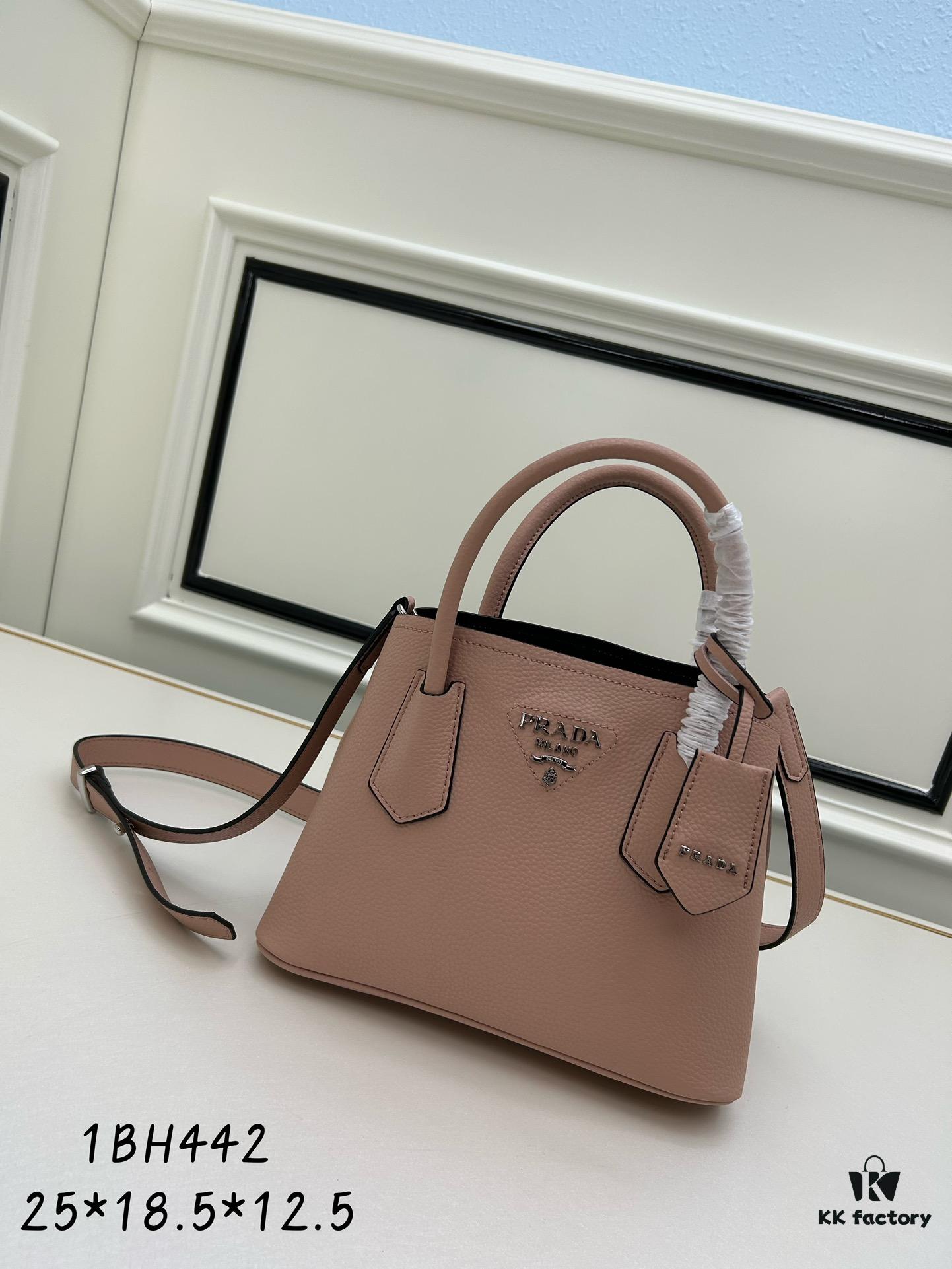 PRADA New Arrival (Mini Size) – Exquisite Crushed Calf Leather Double Bag Mini Tote