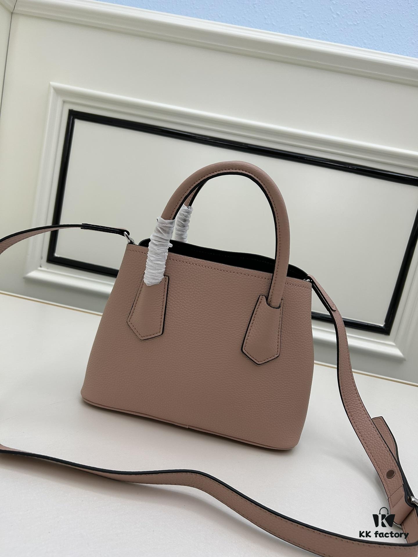 PRADA New Arrival (Mini Size) – Exquisite Crushed Calf Leather Double Bag Mini Tote