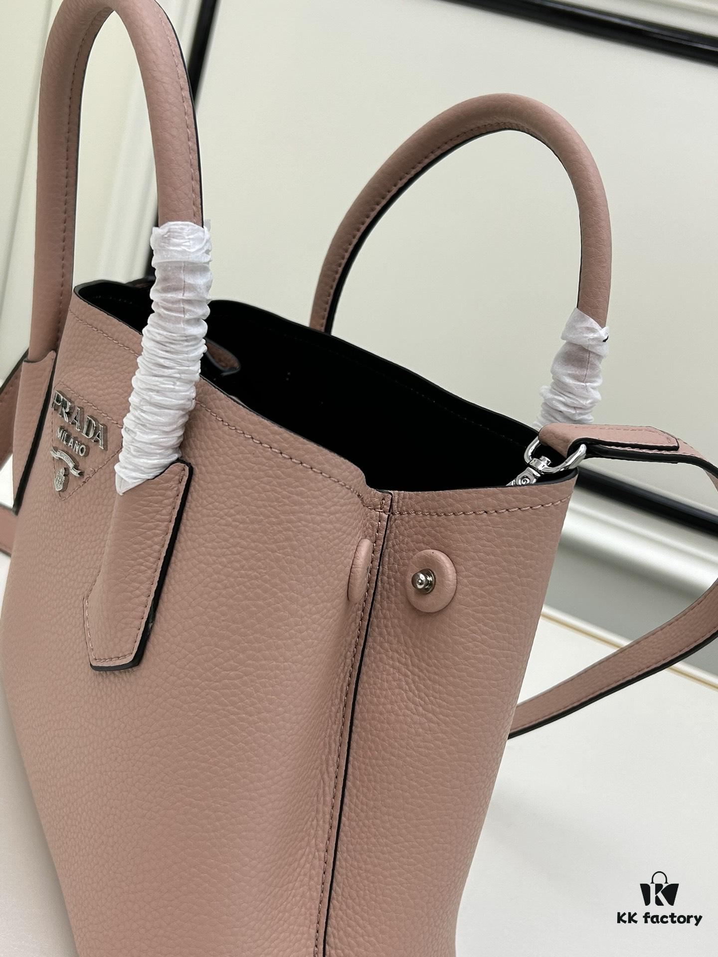 PRADA New Arrival (Mini Size) – Exquisite Crushed Calf Leather Double Bag Mini Tote