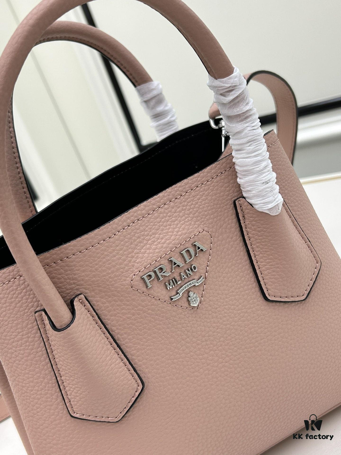 PRADA New Arrival (Mini Size) – Exquisite Crushed Calf Leather Double Bag Mini Tote