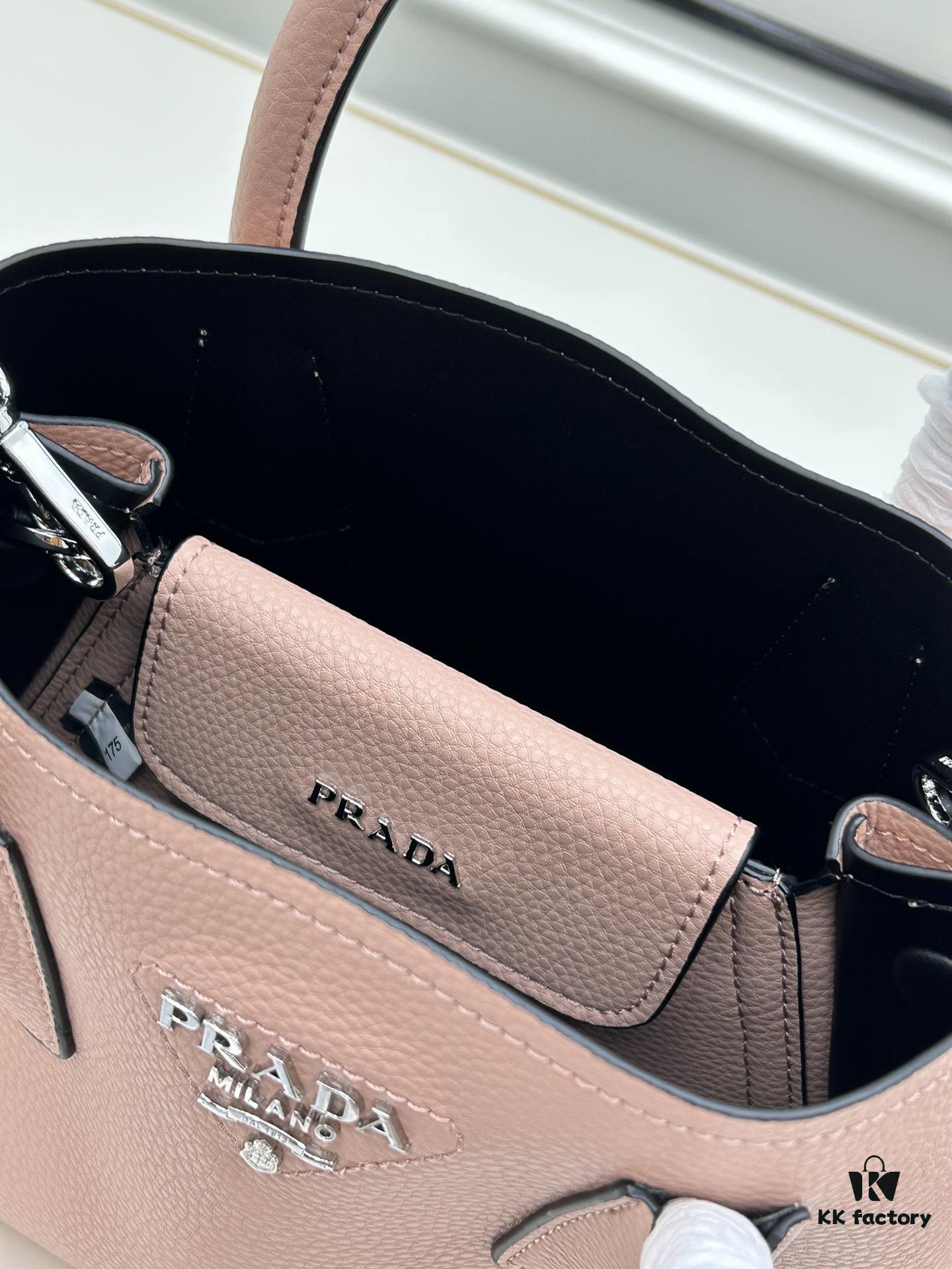 PRADA New Arrival (Mini Size) – Exquisite Crushed Calf Leather Double Bag Mini Tote
