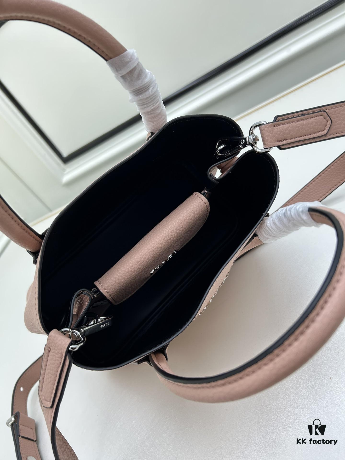 PRADA New Arrival (Mini Size) – Exquisite Crushed Calf Leather Double Bag Mini Tote