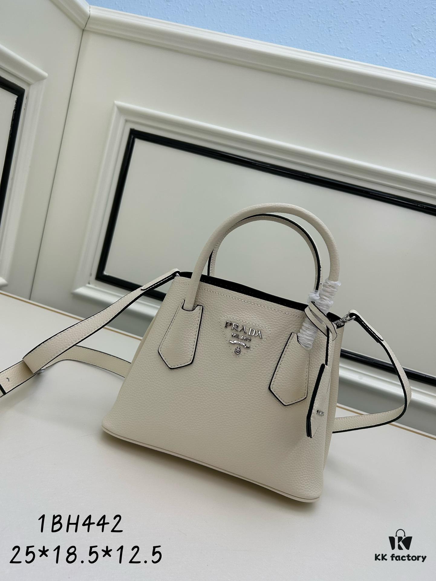 PRADA New Arrival Mini Double Bag – Imported Calfskin with Refined Pebbled Texture, Elegant and Compact Design