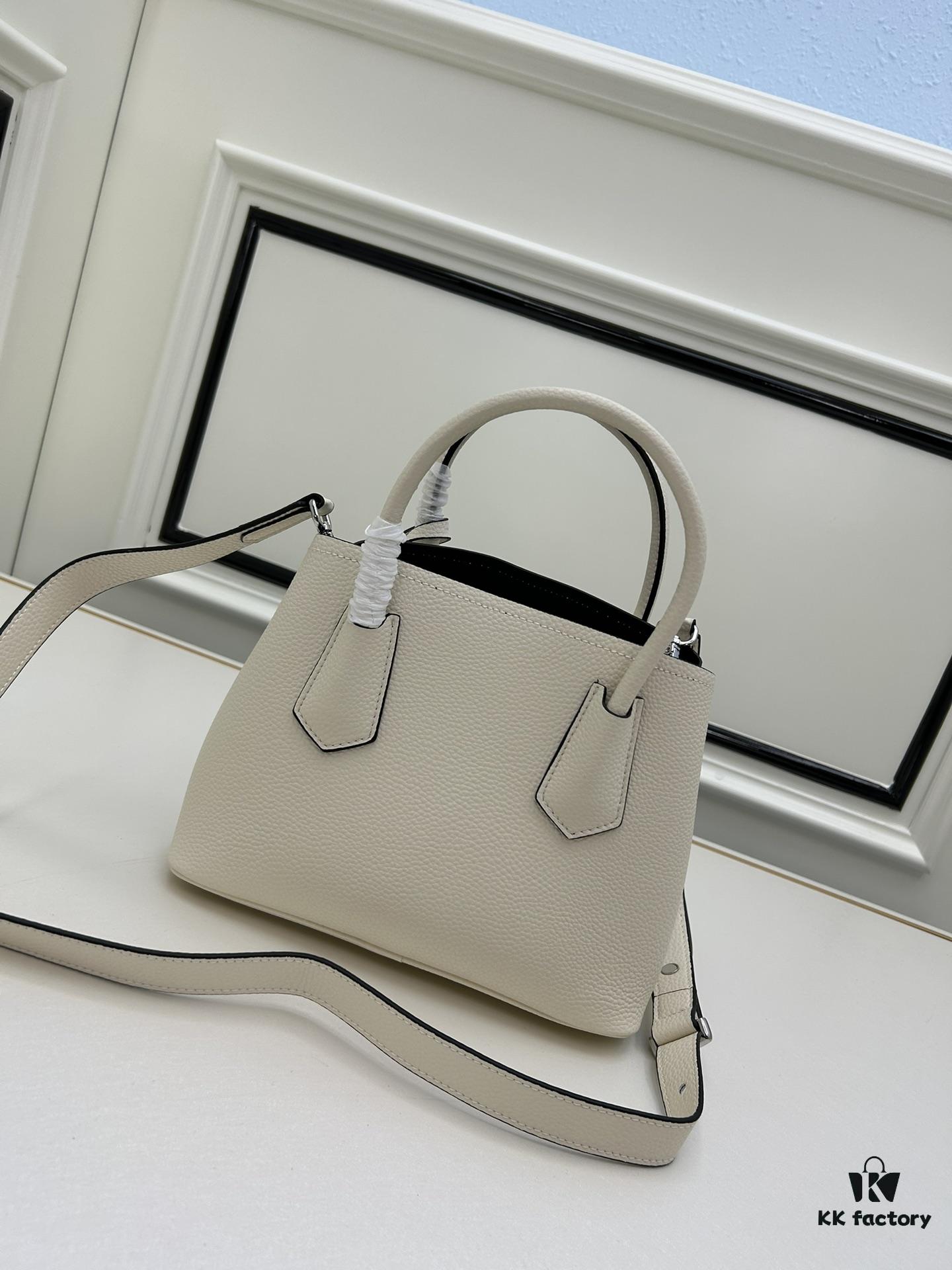 PRADA New Arrival Mini Double Bag – Imported Calfskin with Refined Pebbled Texture, Elegant and Compact Design
